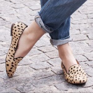 Animal print calf hair teddy loafer